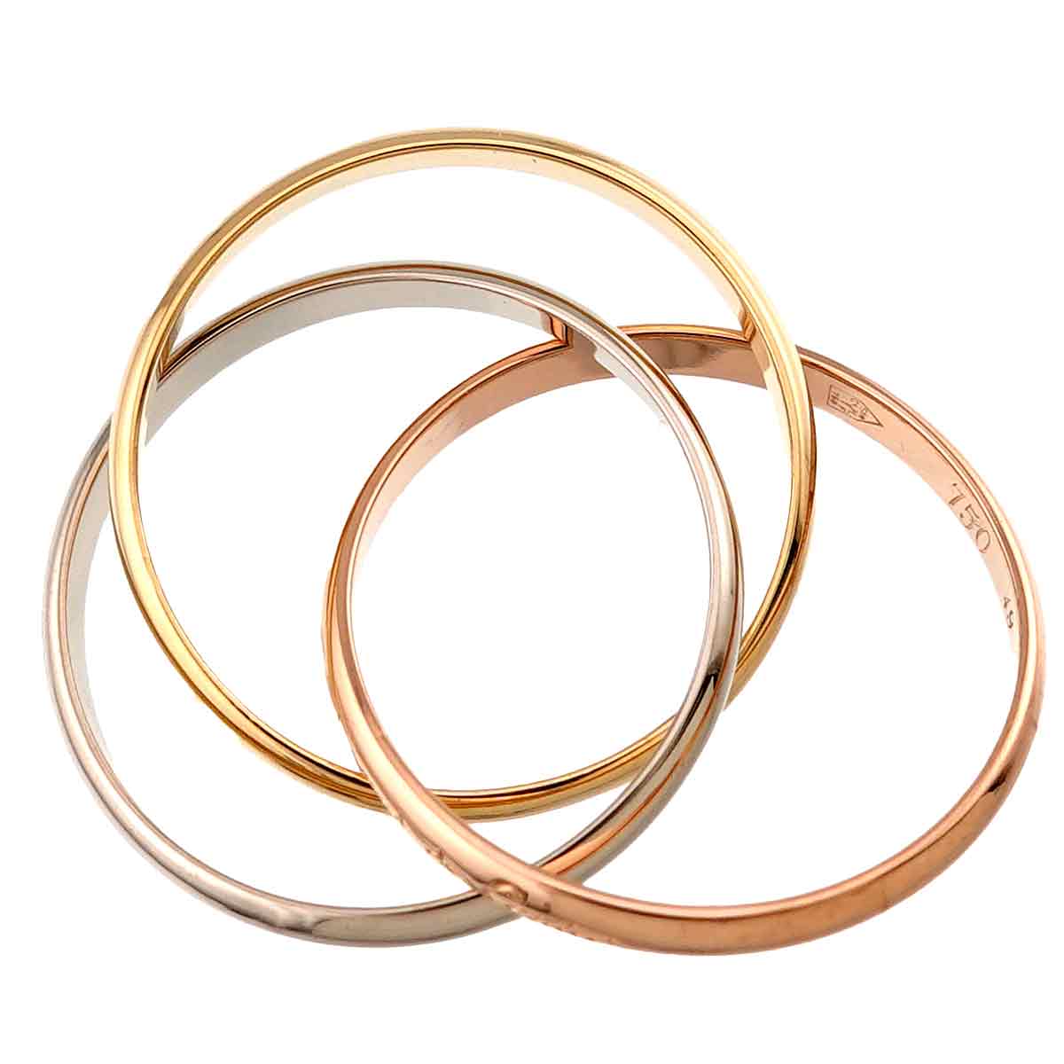 Trinity Ring 18K YG WG PG 750 Size49 4.75-5(US)