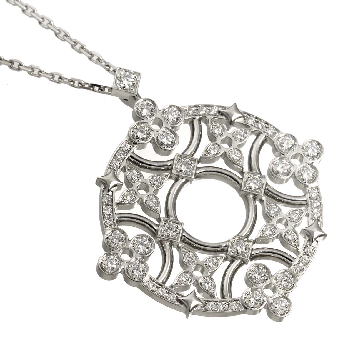 Dentelle Diamond Necklace 18K WG 750