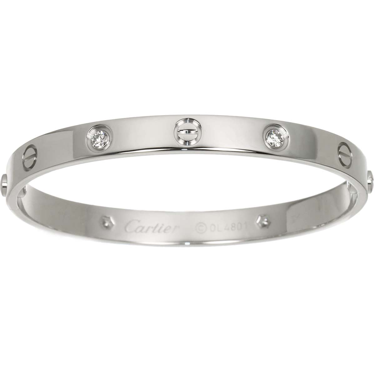 Love Bracelet Diamond 4P Bangle 18K WG 750 Size17