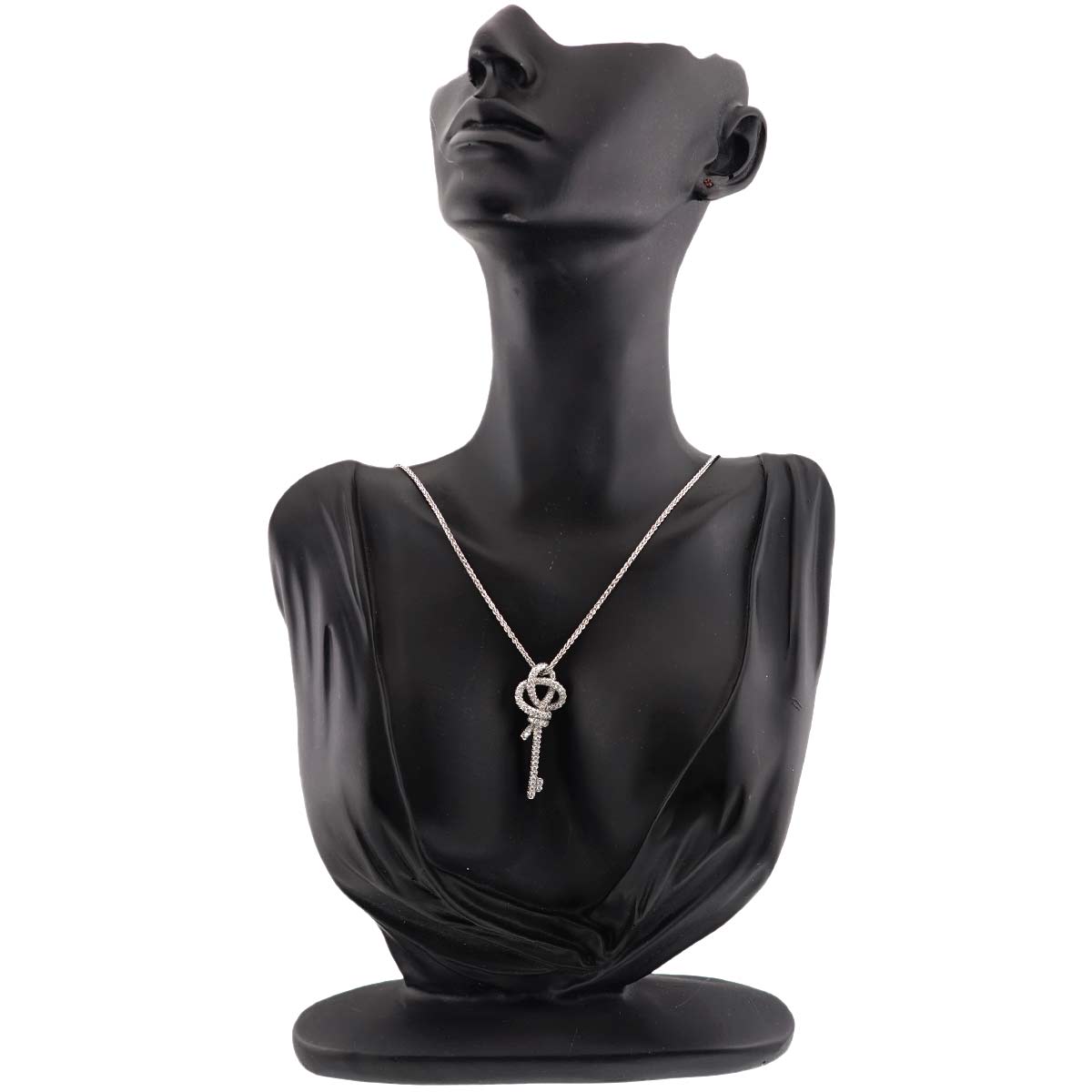 Knot Key Diamond Necklace Platinum