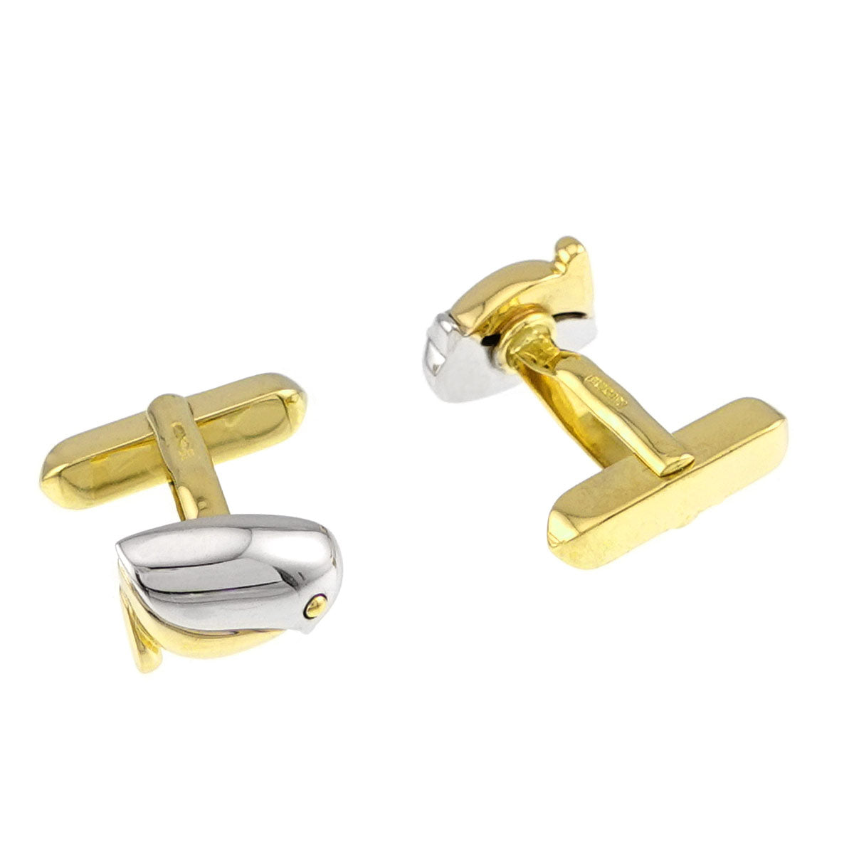 Cufflinks K18 Yellow White Gold 750