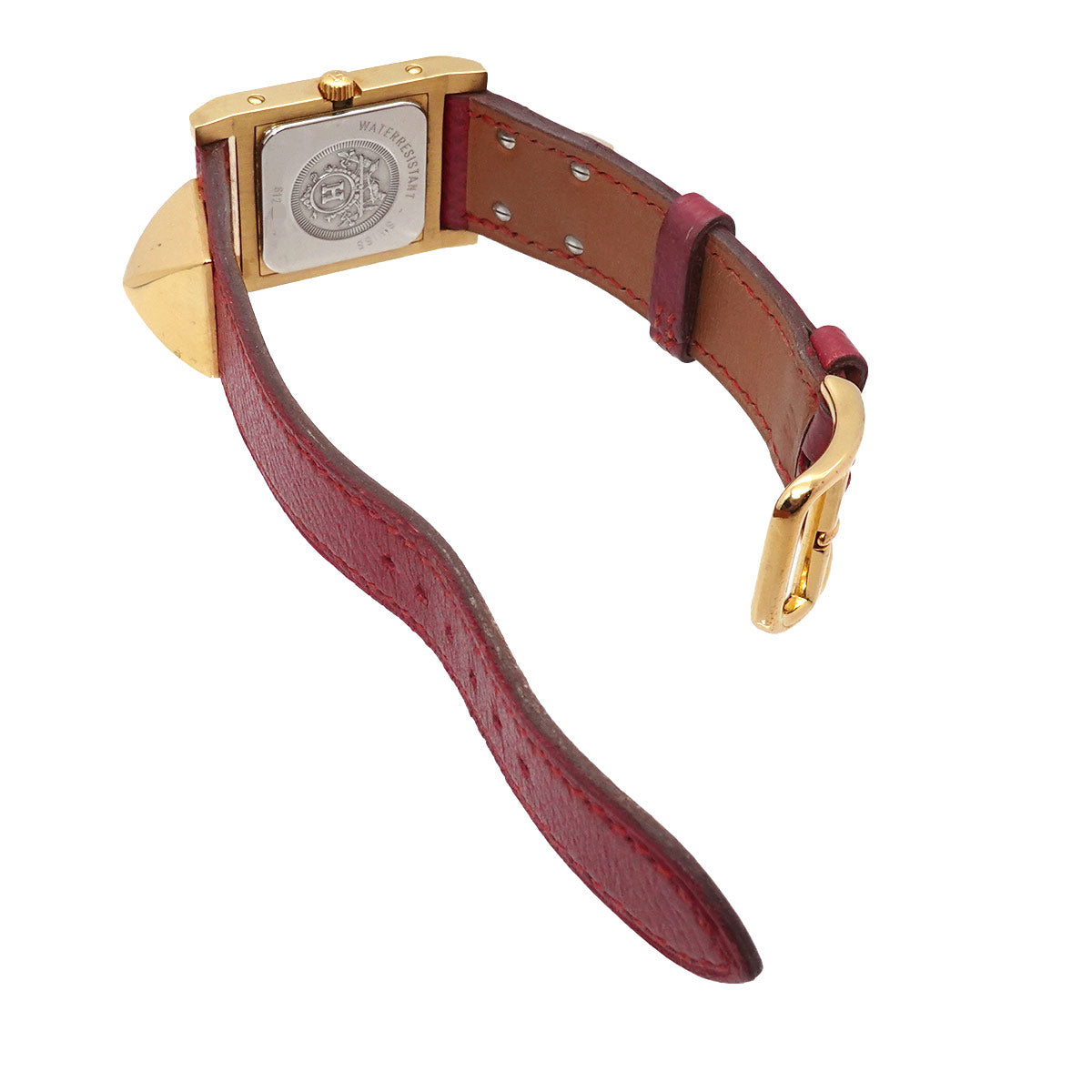 Medor Vintage pyramid Gold studs Quartz White Dial Ladies