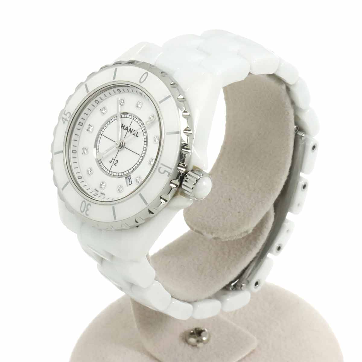 J12 33mm H1628 12P Diamond Quartz White Dial Ladies Watch