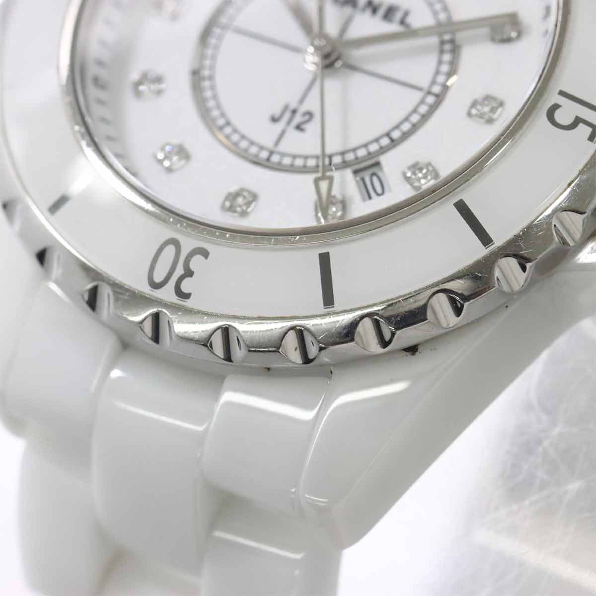 J12 33mm H1628 12P Diamond Quartz White Dial Ladies Watch