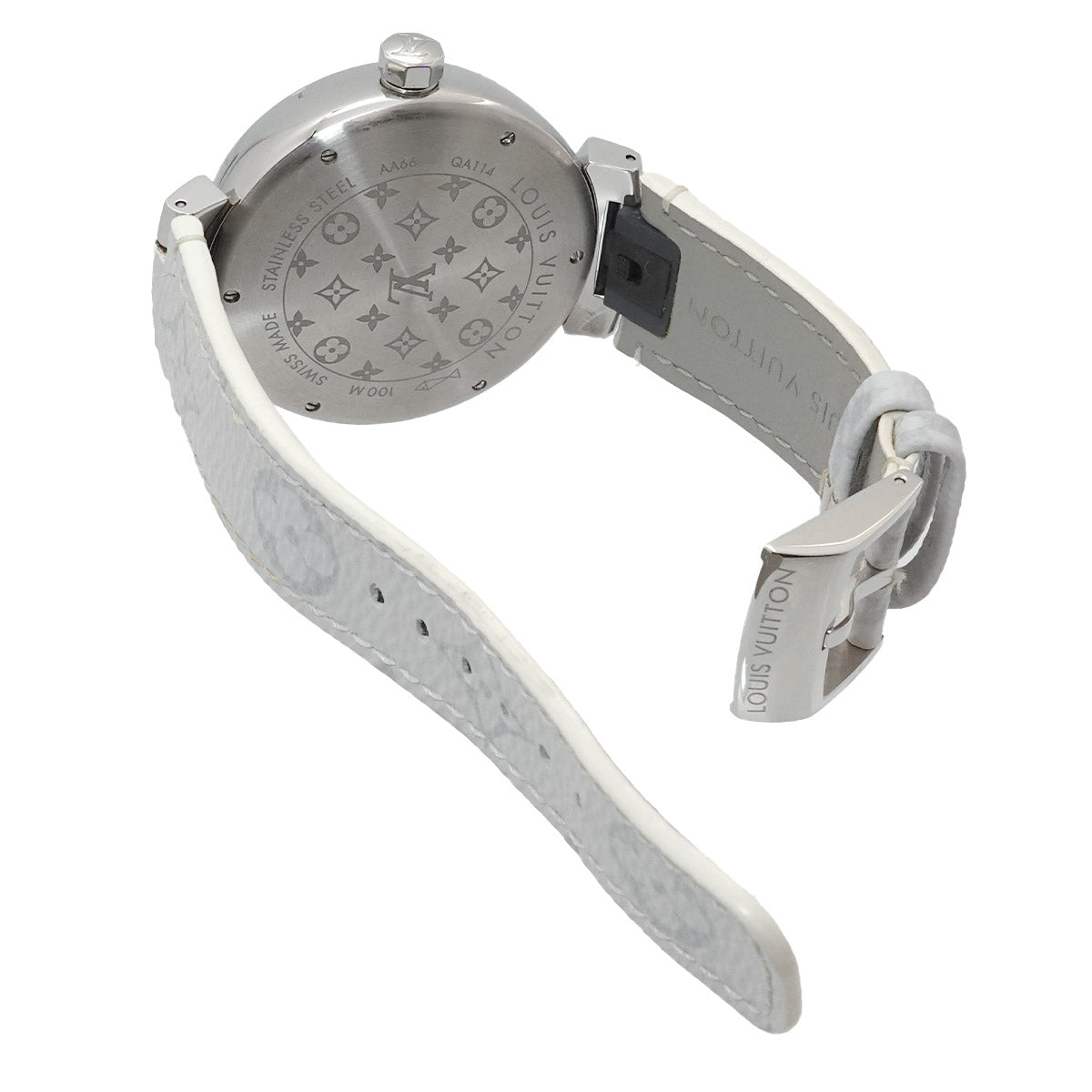 Tambour GM QA114 Quartz Monogram White Dial Mens