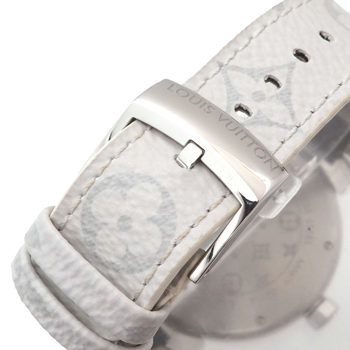 Tambour GM QA114 Quartz Monogram White Dial Mens