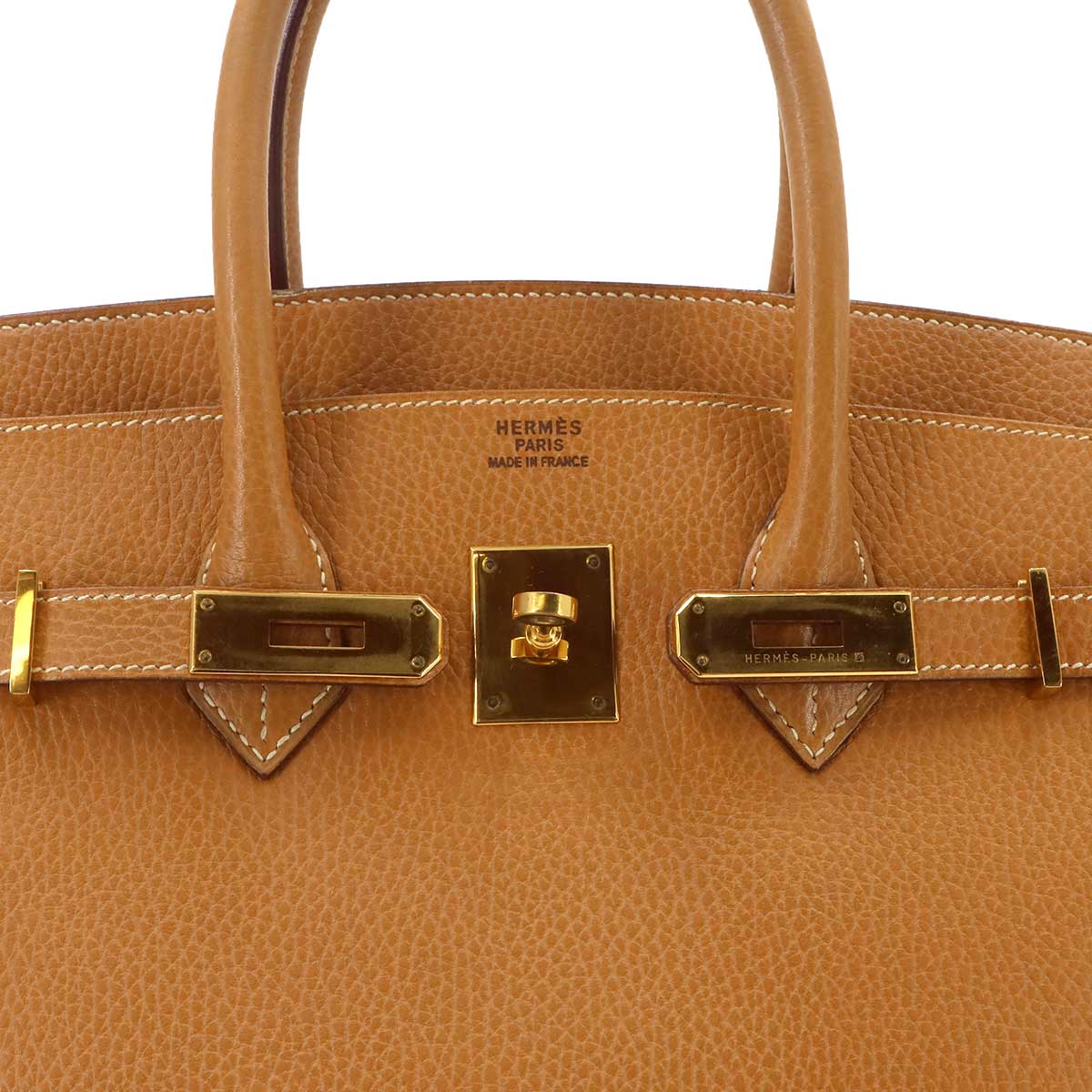 HERMES Birkin 35 Ardennes Natural Hand Bag Brown Purse