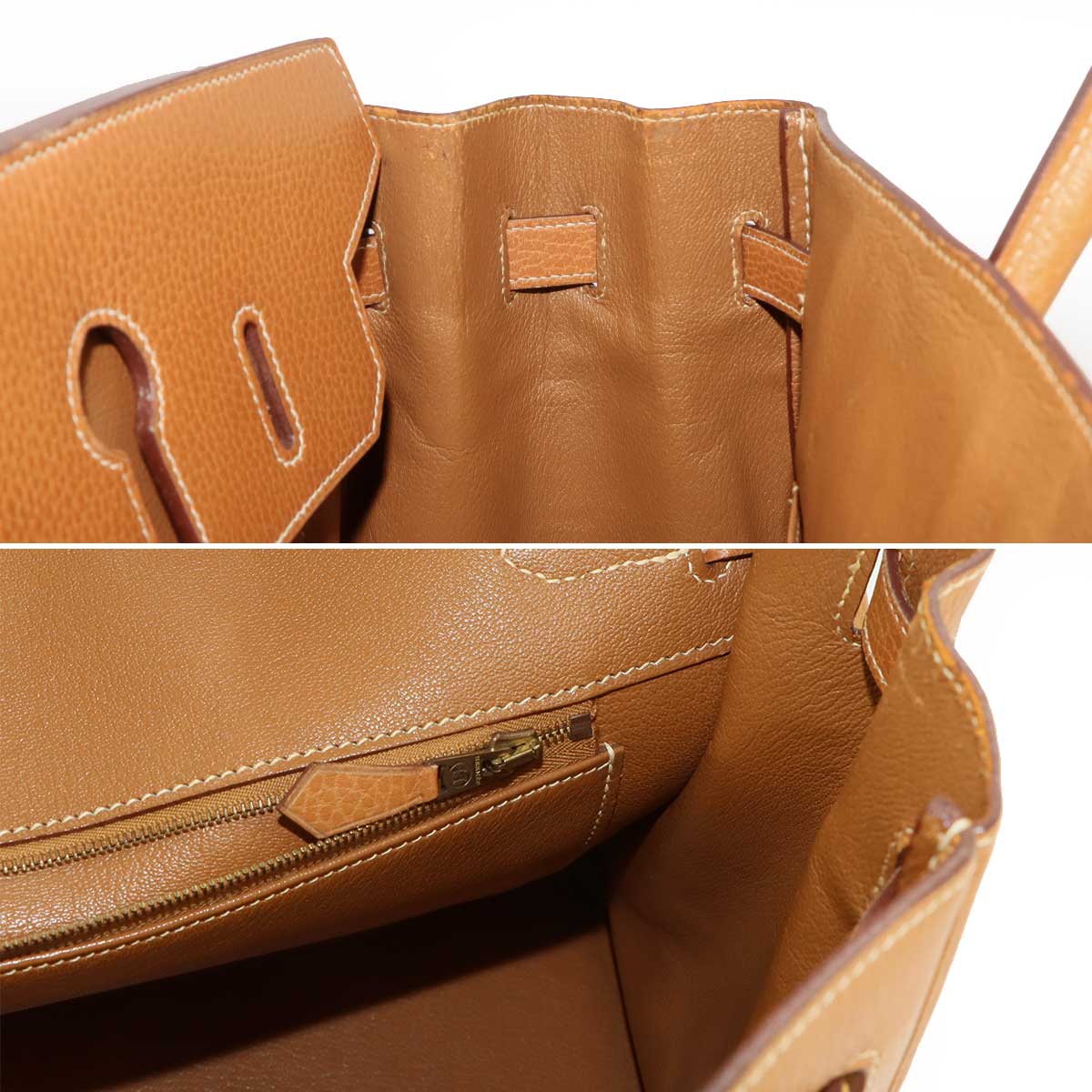 HERMES Birkin 35 Ardennes Natural Hand Bag Brown Purse