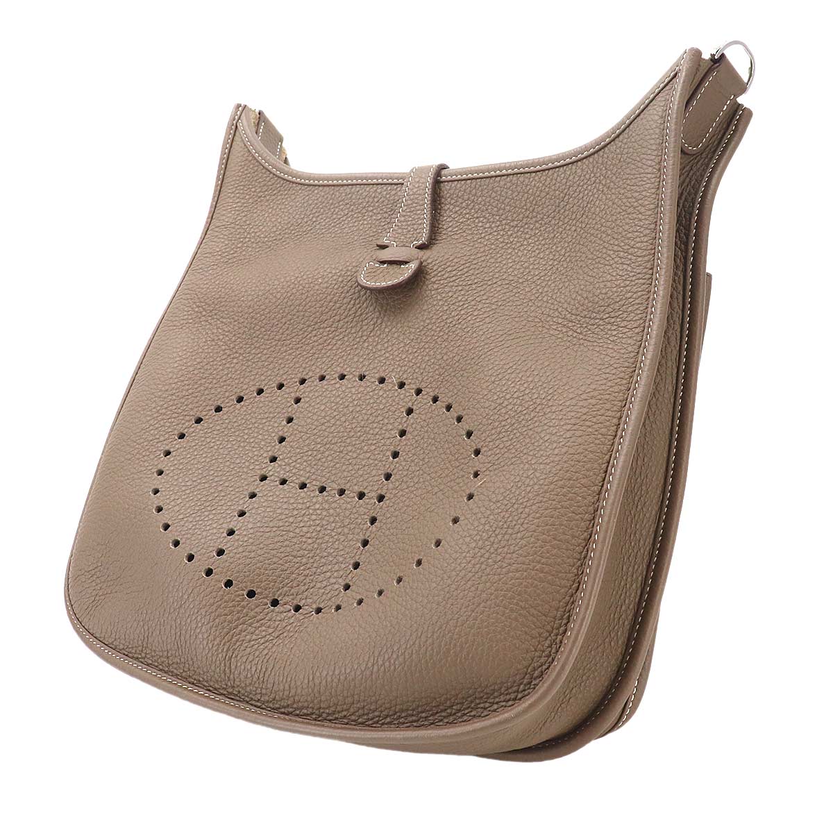 Everlyne 3 PM Shoulder Bag Taurillon Clemence Etoupe Purse