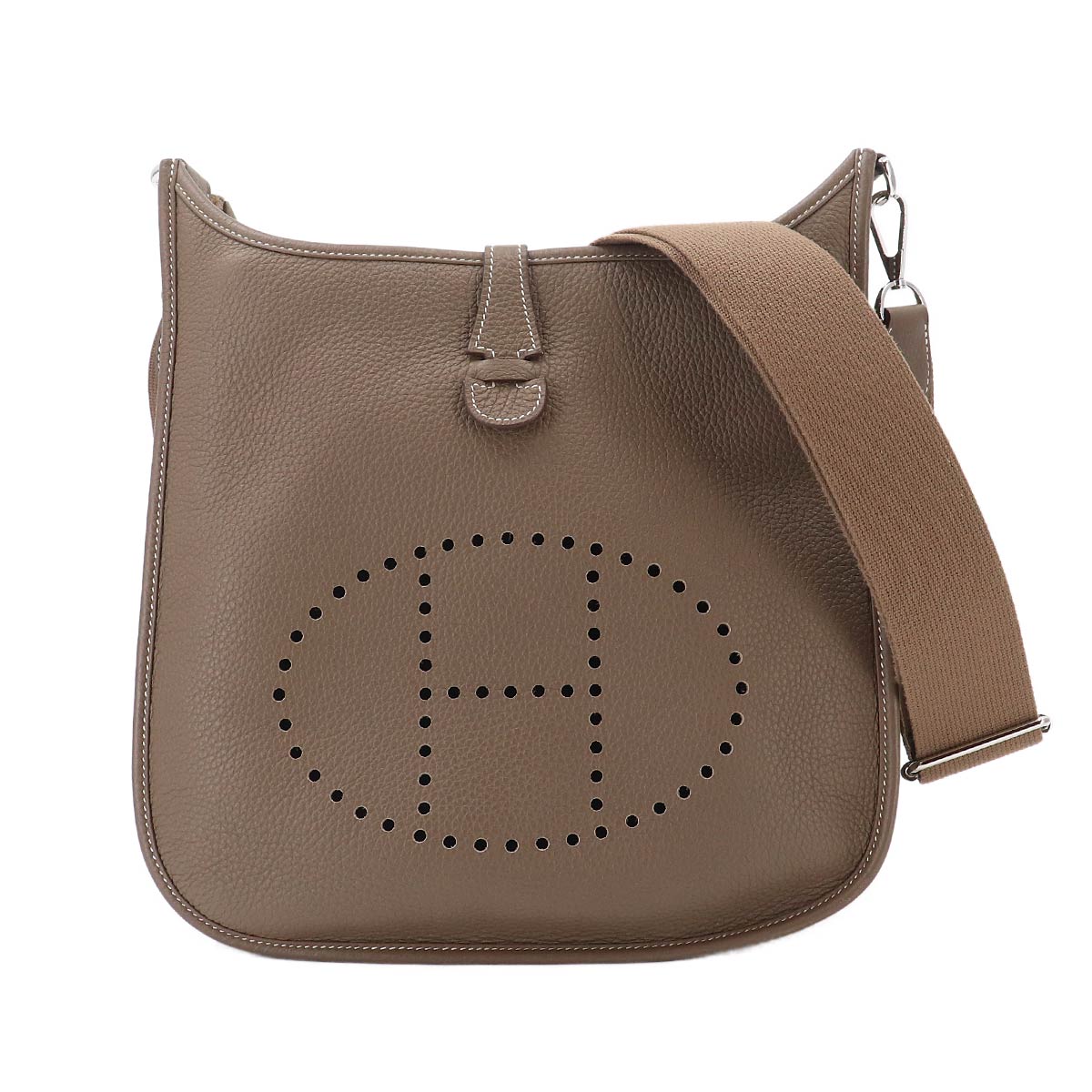 Everlyne 3 PM Shoulder Bag Taurillon Clemence Etoupe Purse