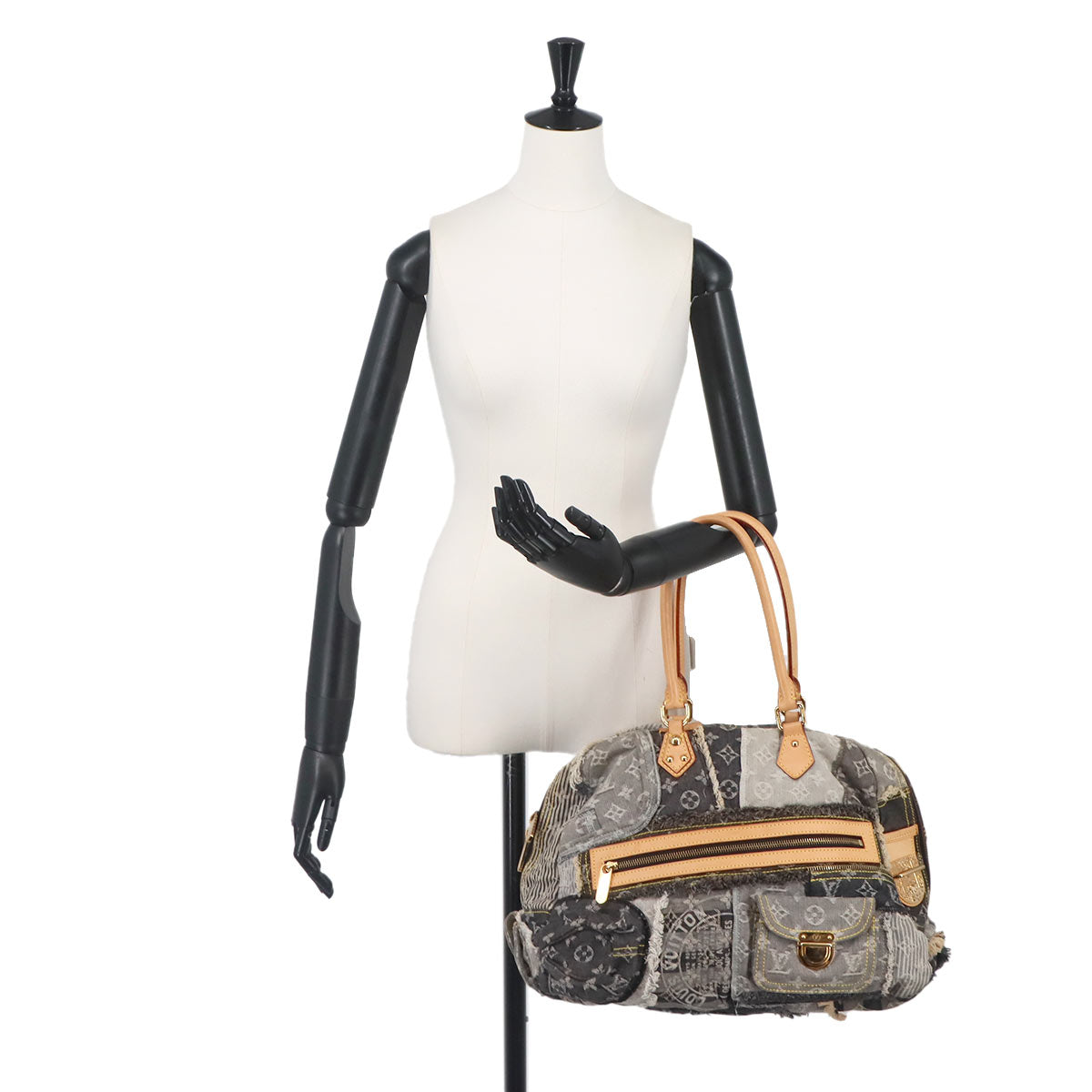 Monogram Denim Patchwork Bowly Hand Bag Black M95377