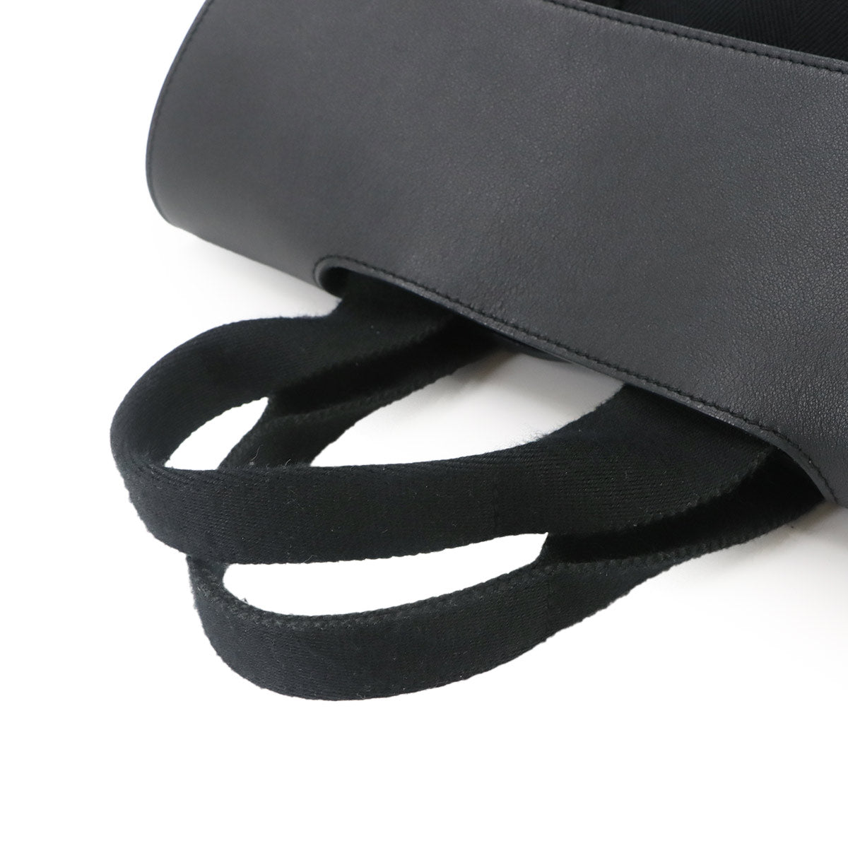 Valparaiso PM Hand Bag Toile Chevron Leather Black Purse