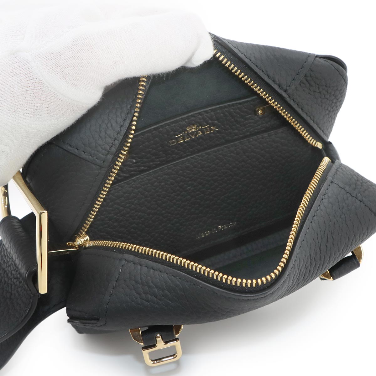 Cool Box Nano Hand Shoulder Bag Leather Black Purse
