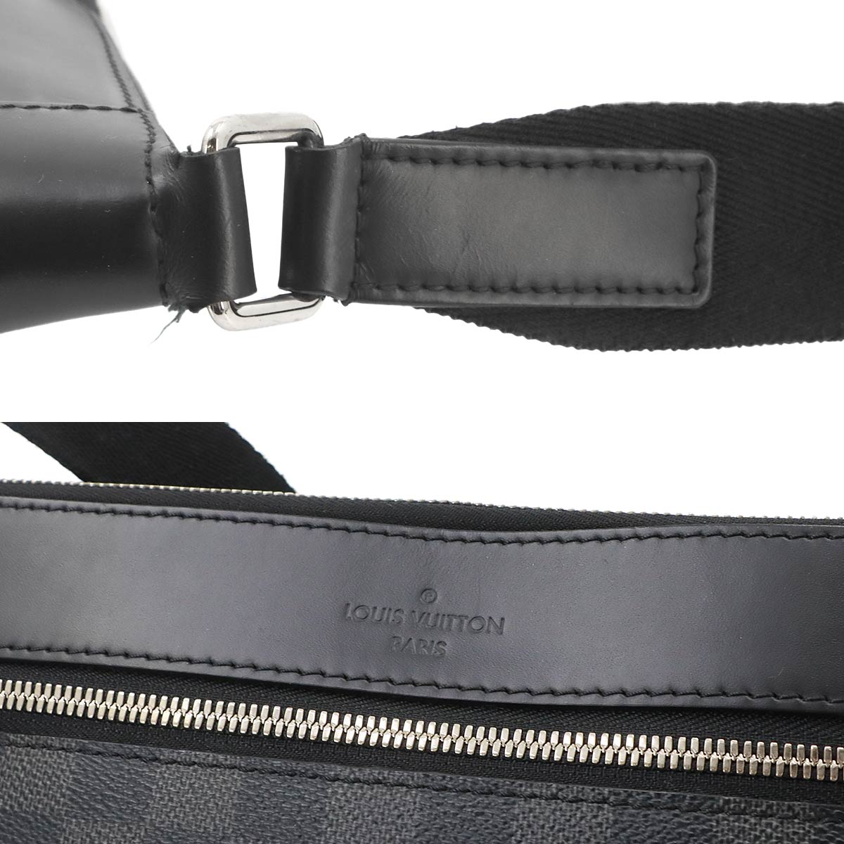 Damier Graphite Mick PM NM Shoulder Bag Black Grey N40003