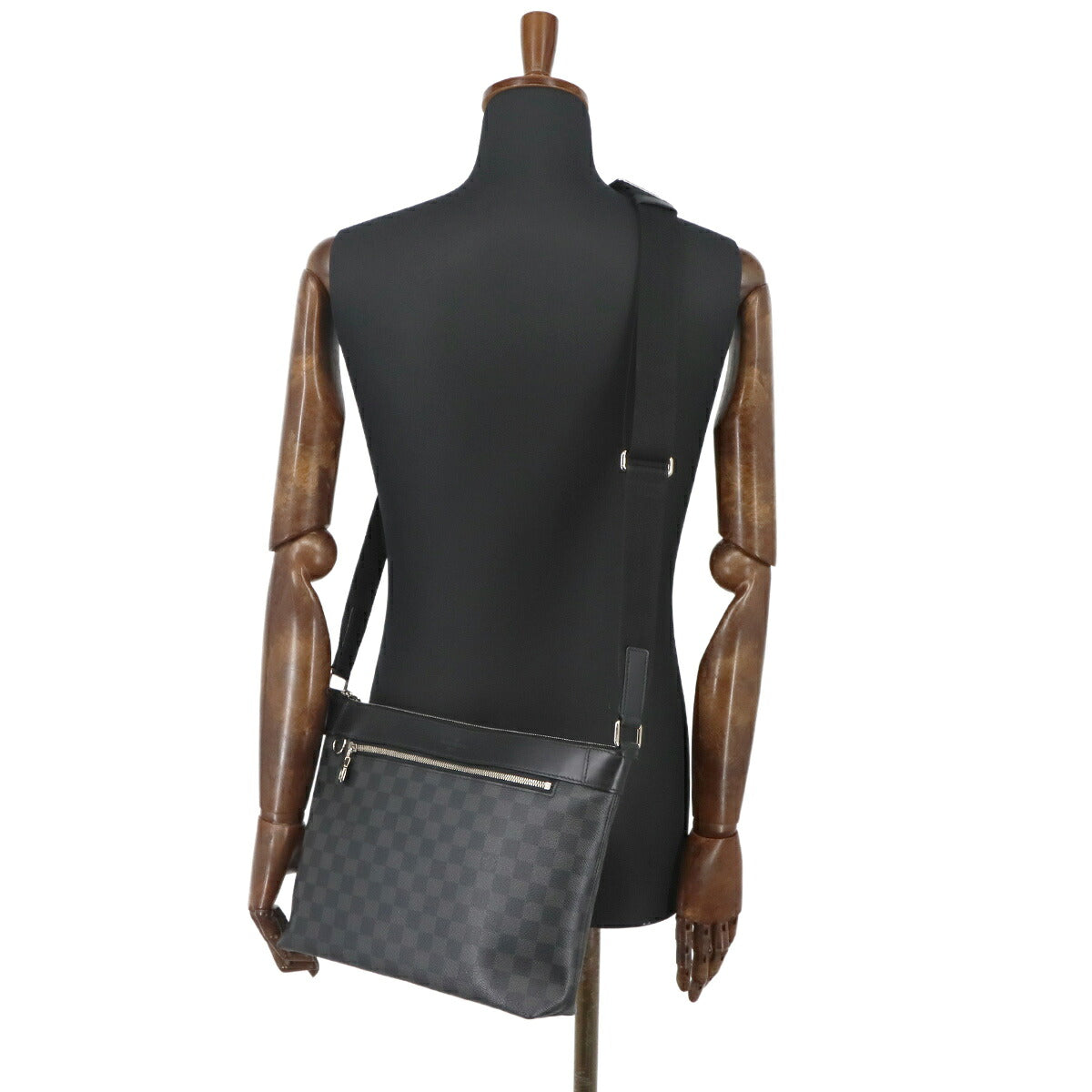 Damier Graphite Mick PM NM Shoulder Bag Black Grey N40003