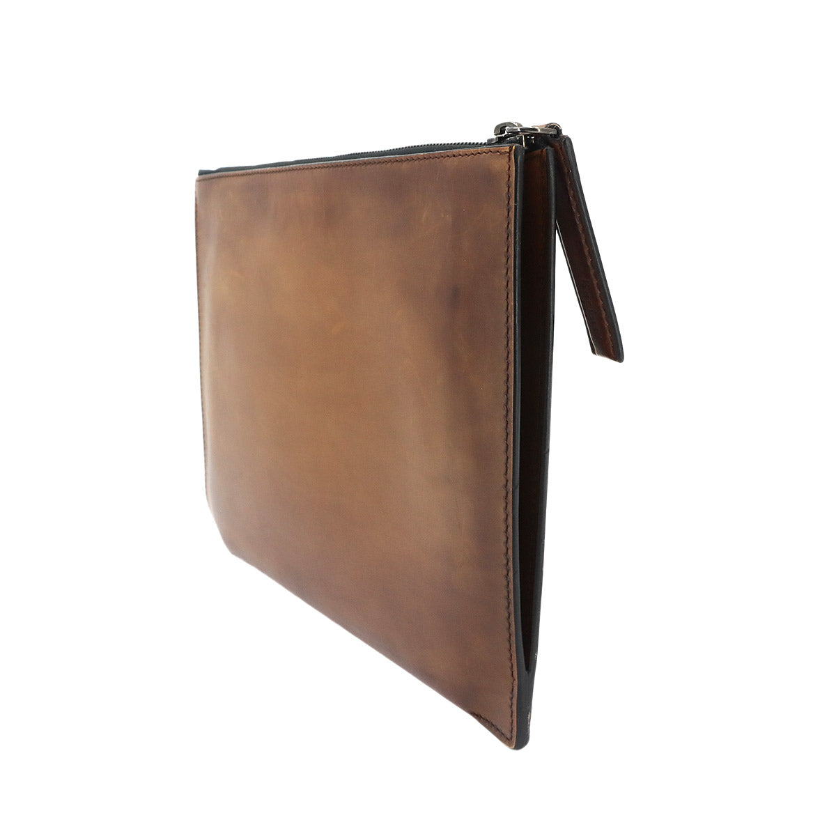 Clutch Bag Leather Brown Logos Purse