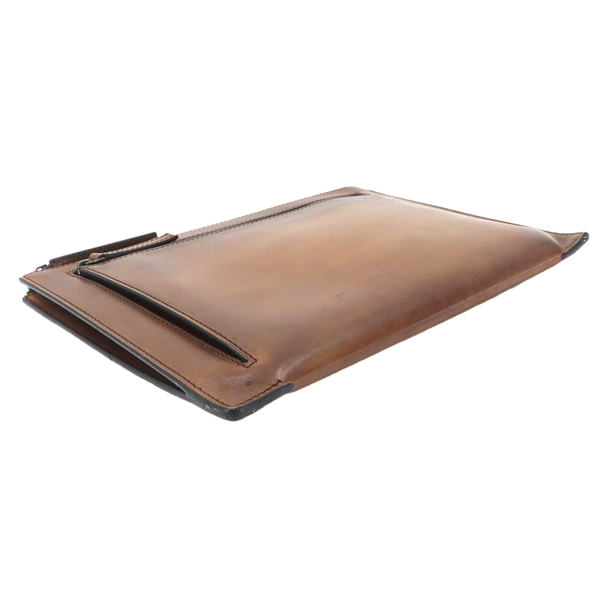 Clutch Bag Leather Brown Logos Purse