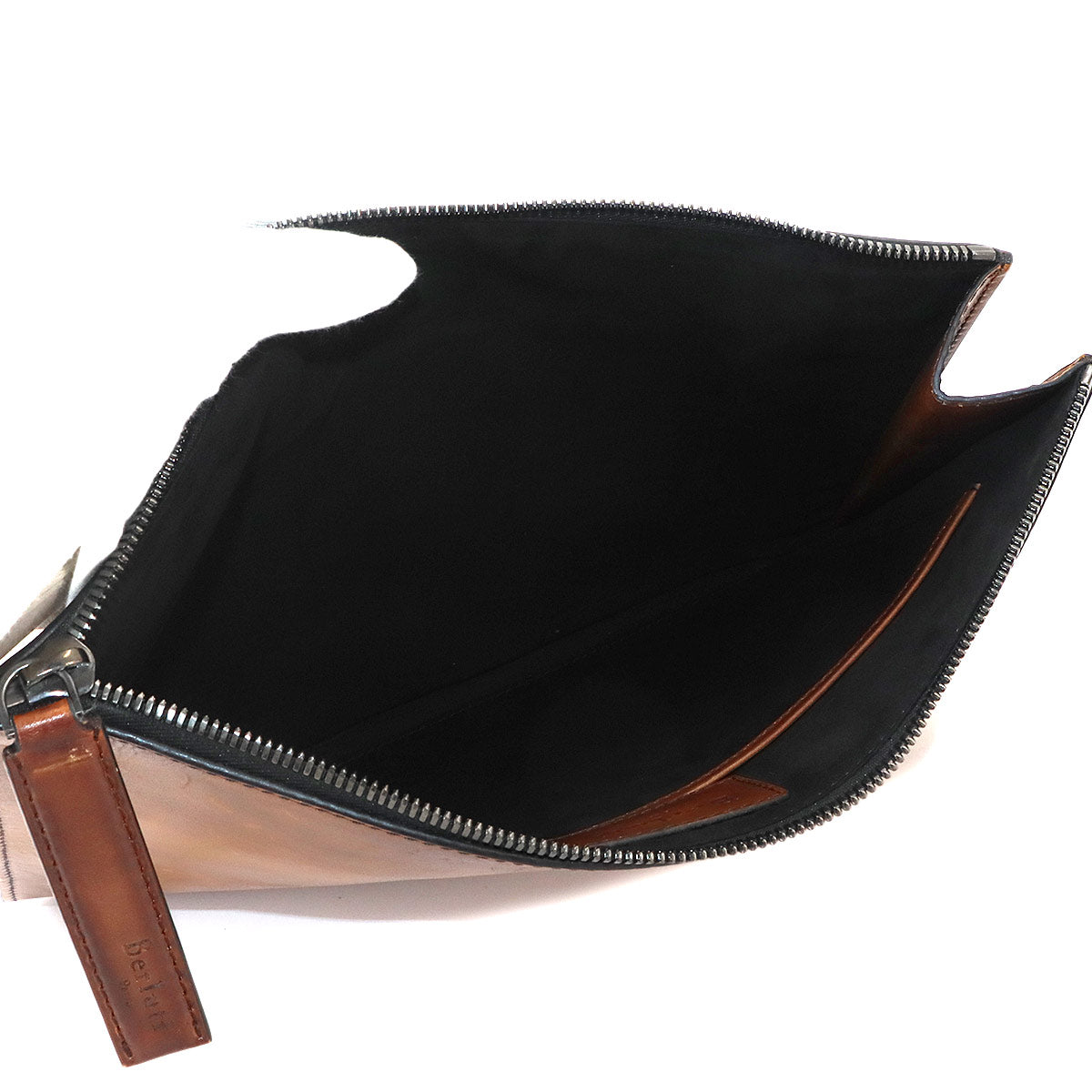 Clutch Bag Leather Brown Logos Purse
