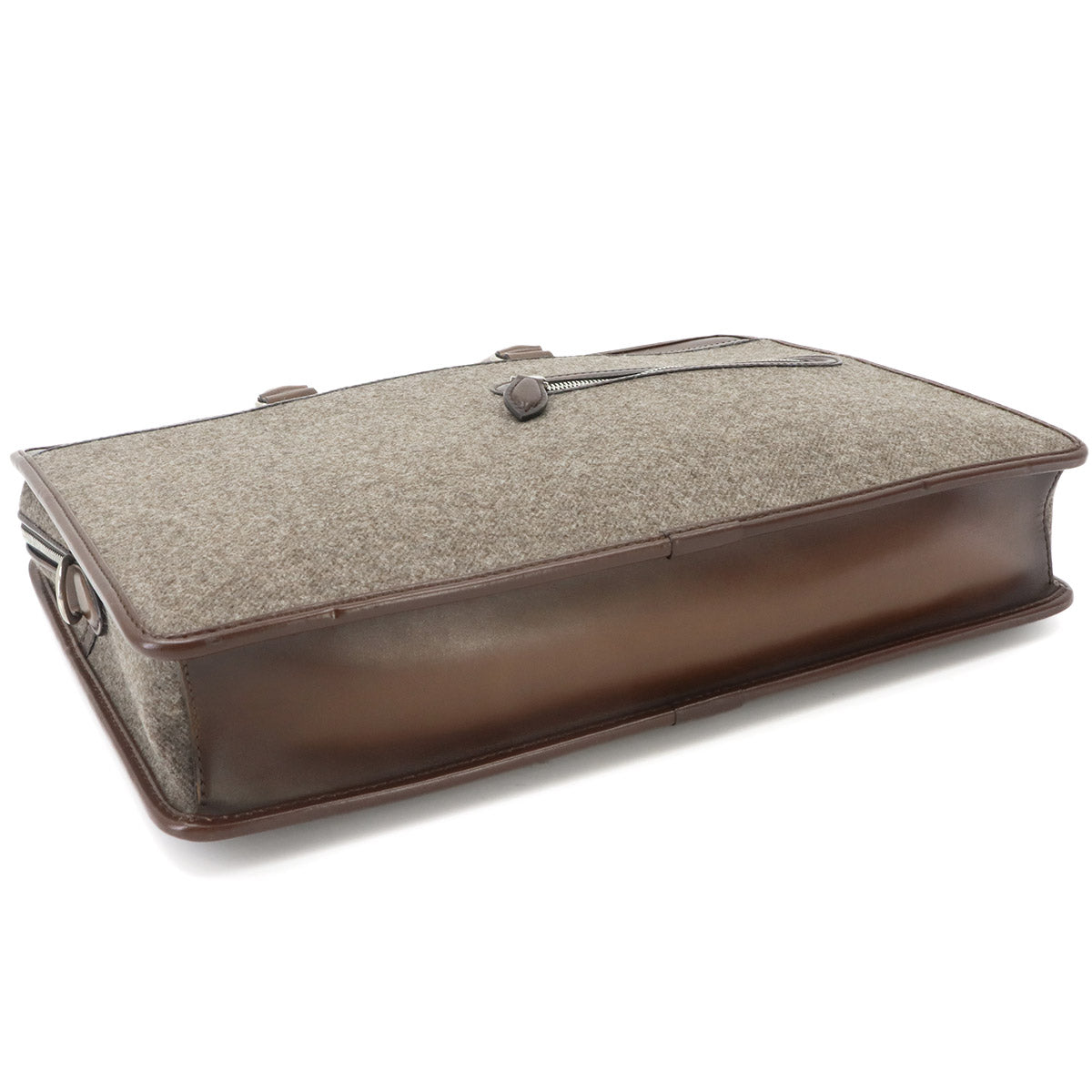 Un Jour Briefcase Business Bag Wool Venezia Leather Brown