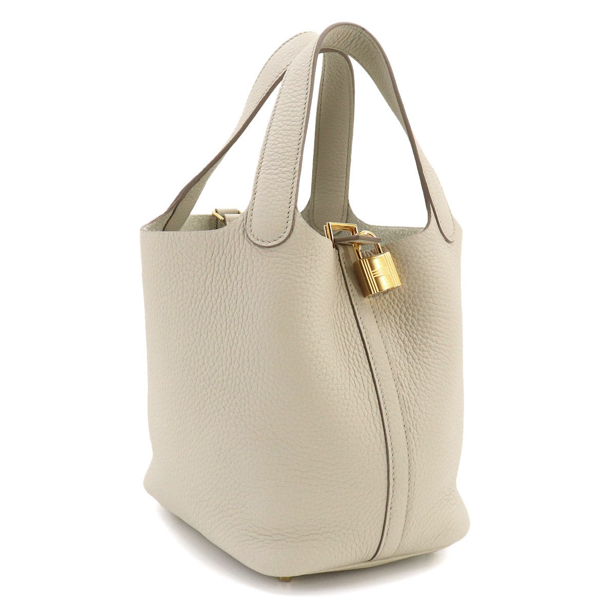 Picotin Lock PM Hand Bag Taurillon Clemence Beton Purse