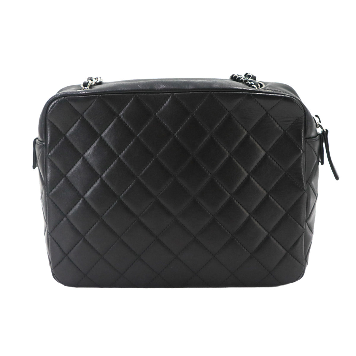 Camera Bag Chain Shoulder Bag Leather Plastic Black