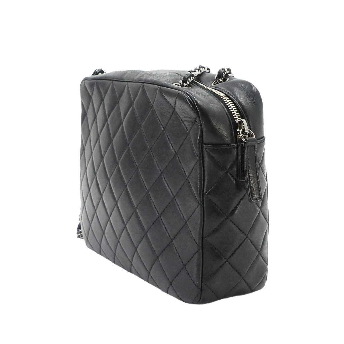 Camera Bag Chain Shoulder Bag Leather Plastic Black