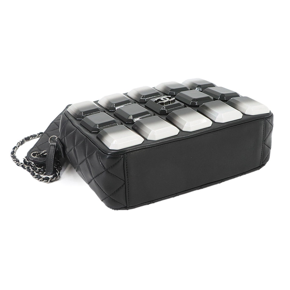 Camera Bag Chain Shoulder Bag Leather Plastic Black