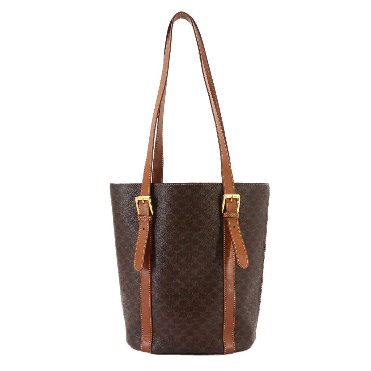 Macadam Tote Bag Leather PVC Brown Vintage Purse