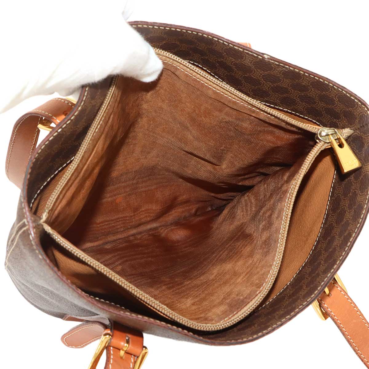 Macadam Tote Bag Leather PVC Brown Vintage Purse