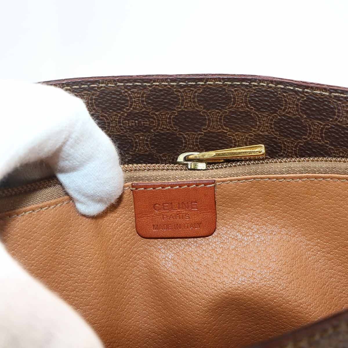 Macadam Tote Bag Leather PVC Brown Vintage Purse