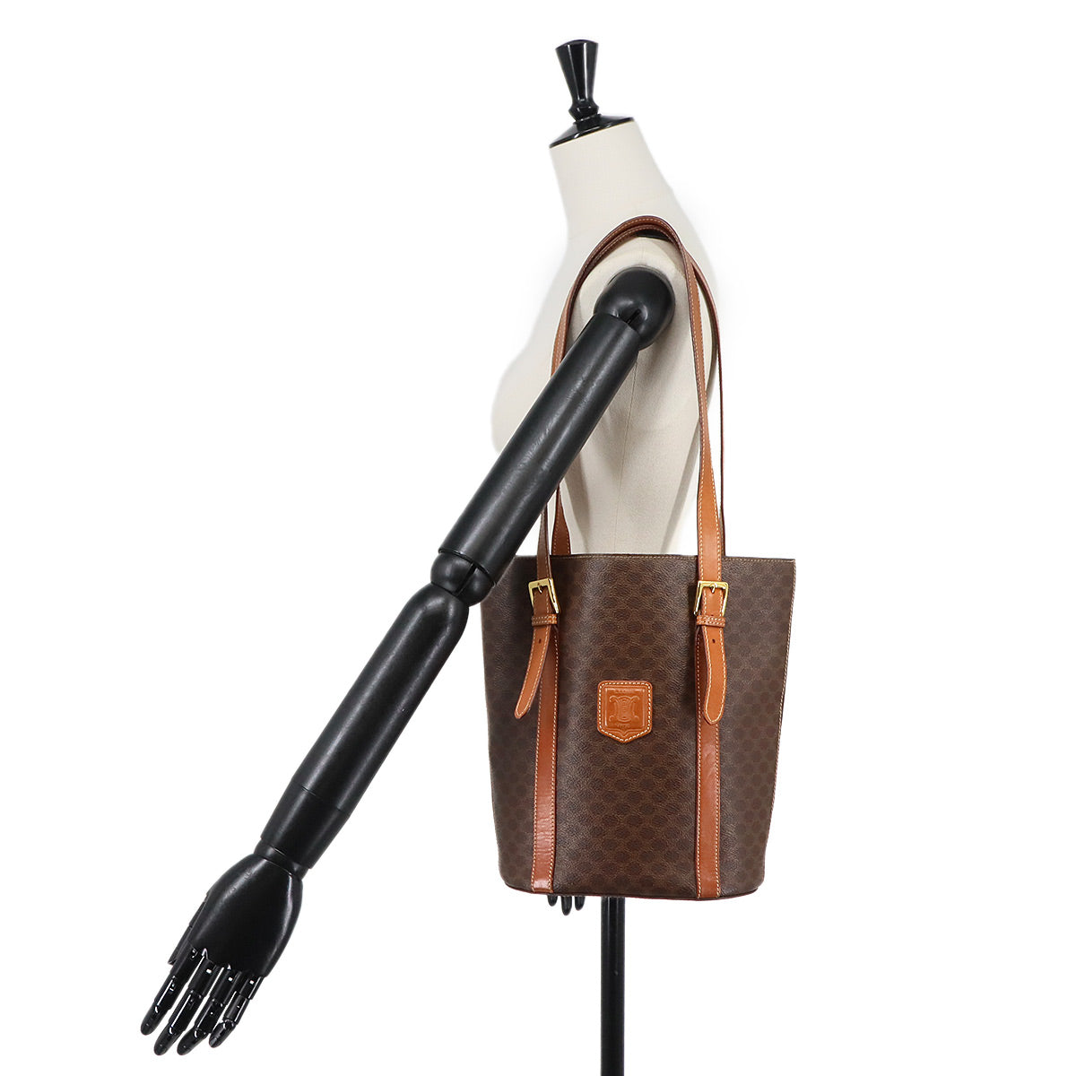 Macadam Tote Bag Leather PVC Brown Vintage Purse