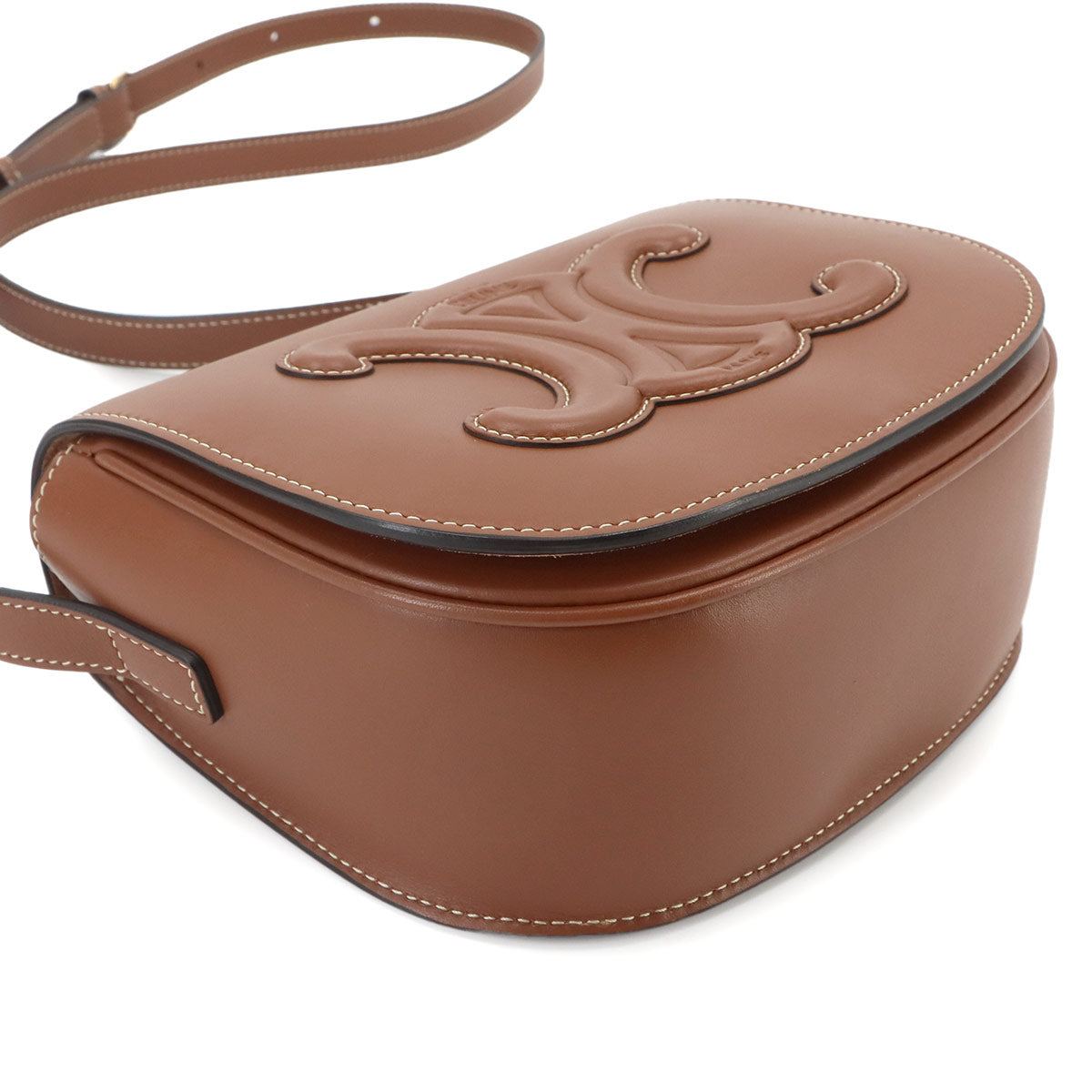 Folco Cuir Triomphe Bag Shoulder Leather Tan 198263DU3 Purse