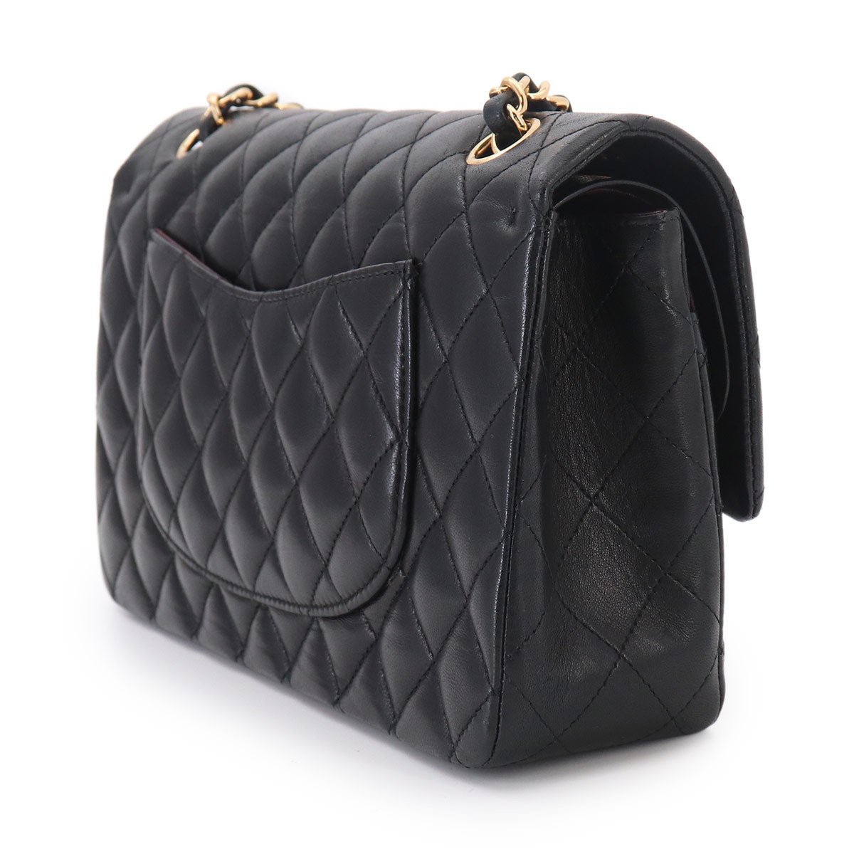 Matelasse 25 Chain Shoulder Bag Leather Black A01112