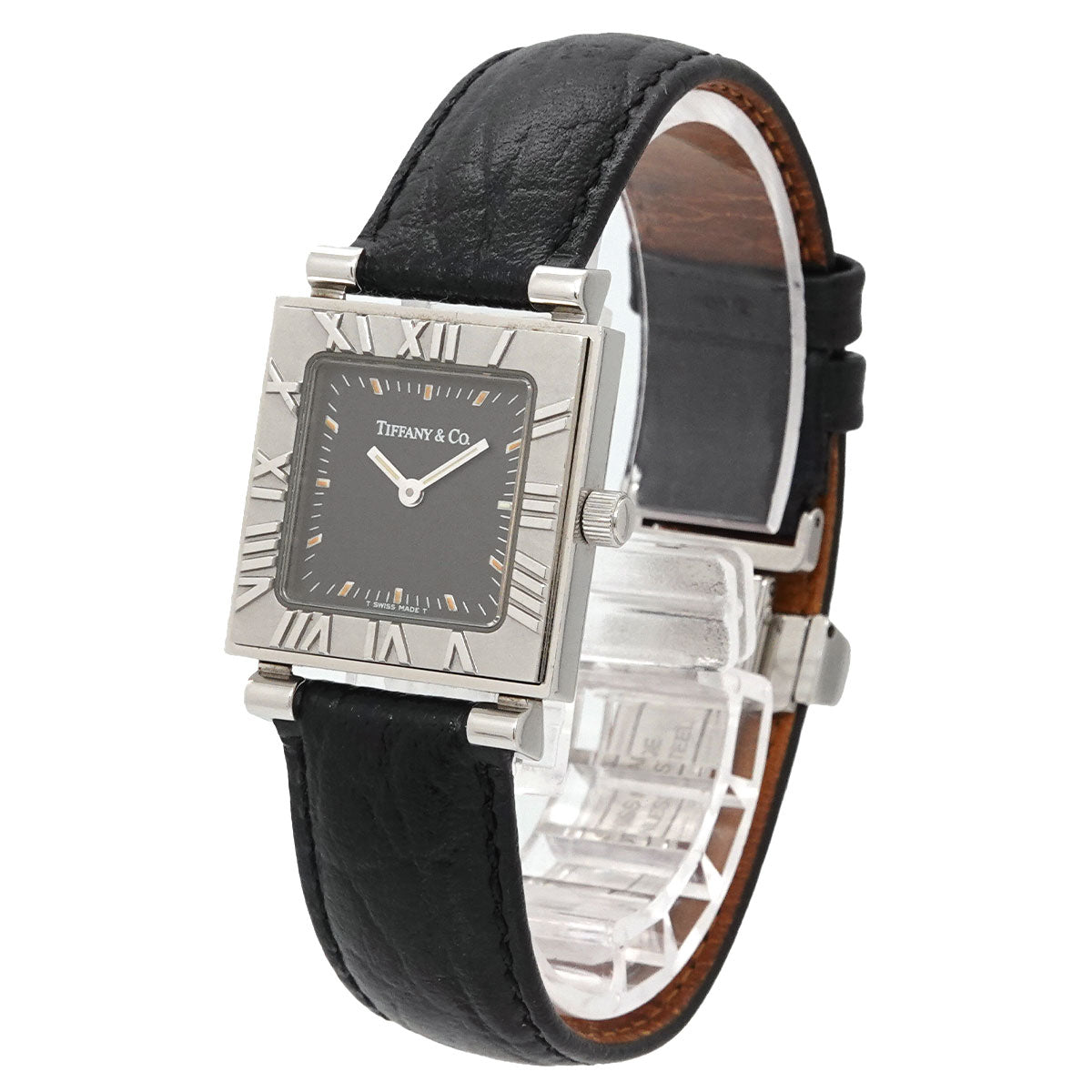 Atlas Square 13579989 Quartz Black Dial Vintage Ladies