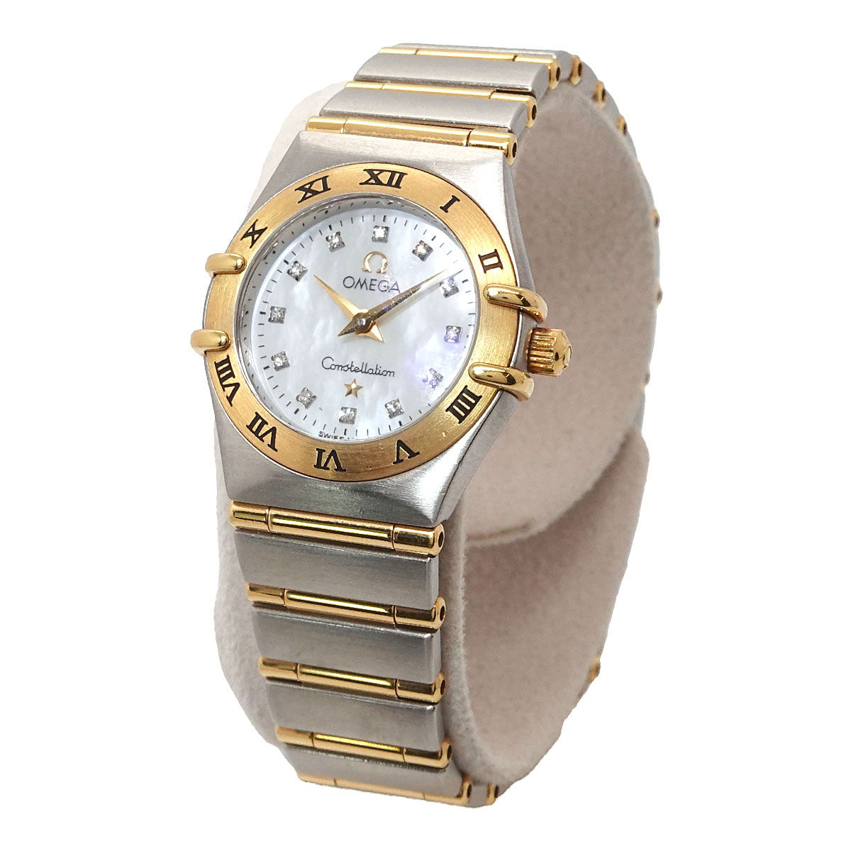 Constellation mini 1262.75 12P Diamond 750 YG White Shell Dial
