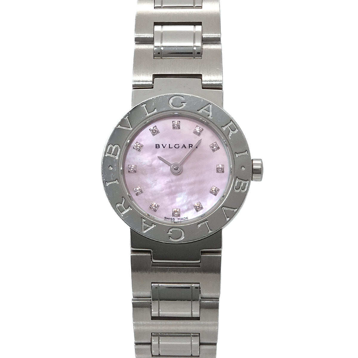BVLGARIBVLGARI BB23SS Quartz 12P Diamond Pink Shell Dial Ladies