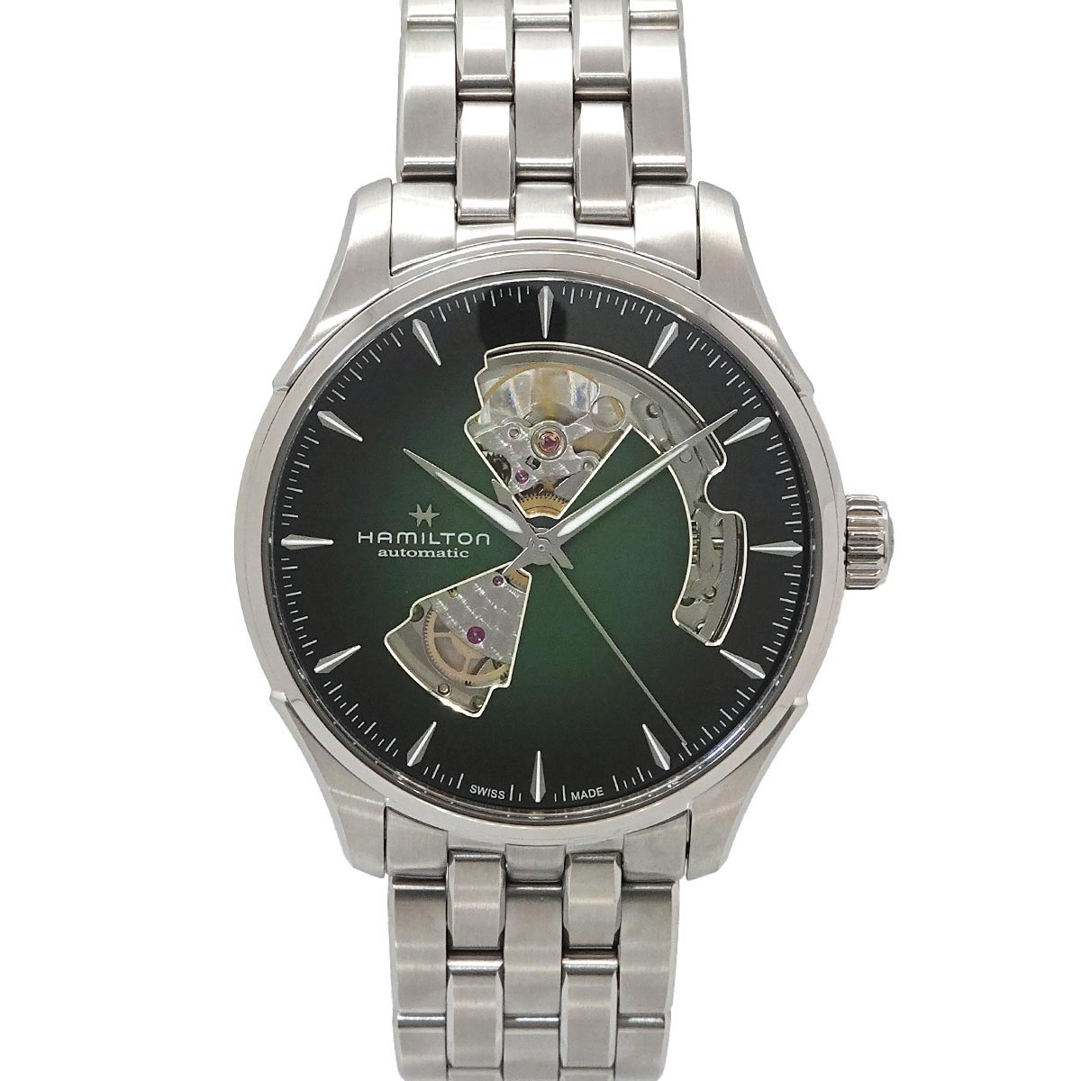Jazzmaster H326750 Open Heart Automatic Green Dial Mens Watch