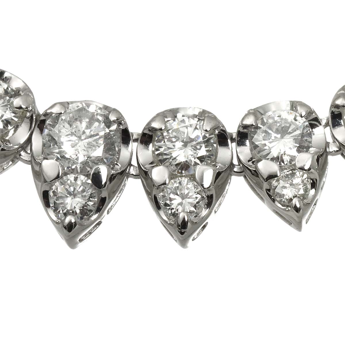Diamond 5.18ct Necklace 18K K18 WG White Gold 750