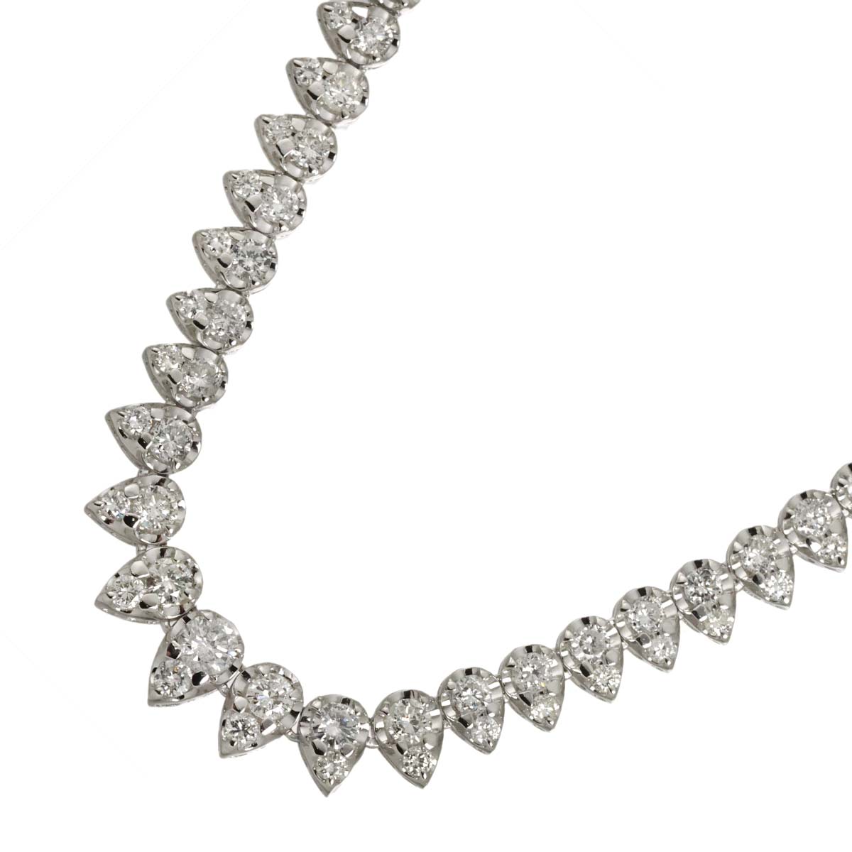 Diamond 5.18ct Necklace 18K K18 WG White Gold 750