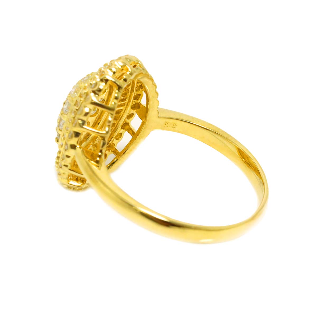 Diamond 1.51ct Ring 18K YG Yellow Gold 750 Size8.75(US)