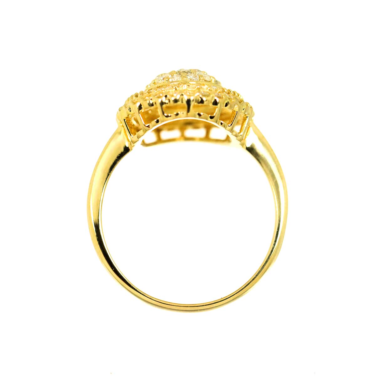 Diamond 1.51ct Ring 18K YG Yellow Gold 750 Size8.75(US)