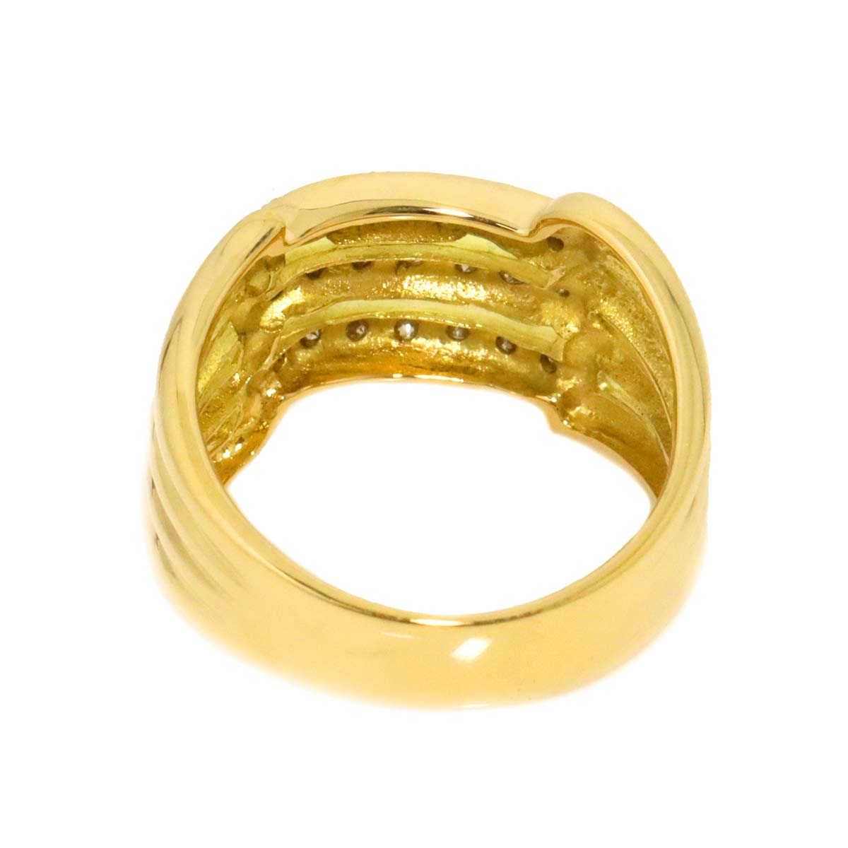Diamond 0.23ct Ring 18K YG Yellow Gold 750 Size5.75-6(US)