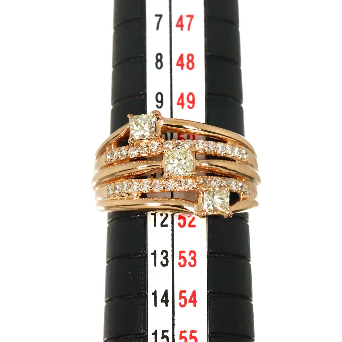 Diamond 0.53ct/0.24ct Ring 18K PG Pink Gold 750 Size5.5-5.75(US)