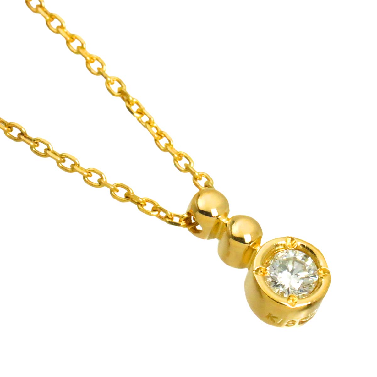 Diamond 0.15ct Necklace 18K YG Yellow Gold 750