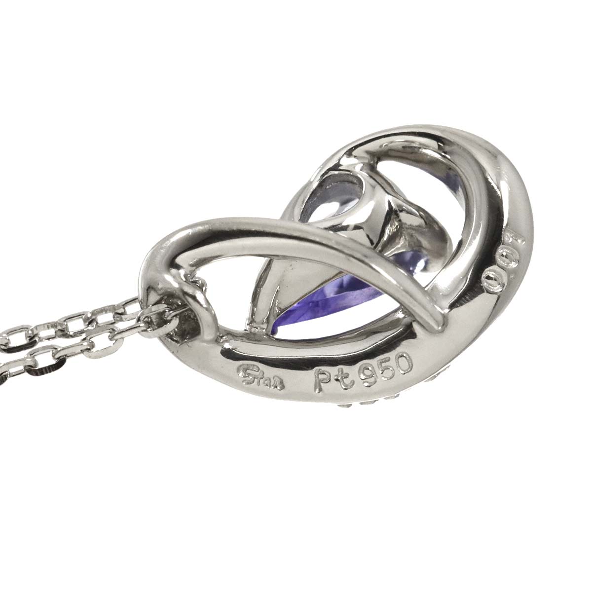 Tanzanite Diamond 0.01ct Necklace Pt Platinum