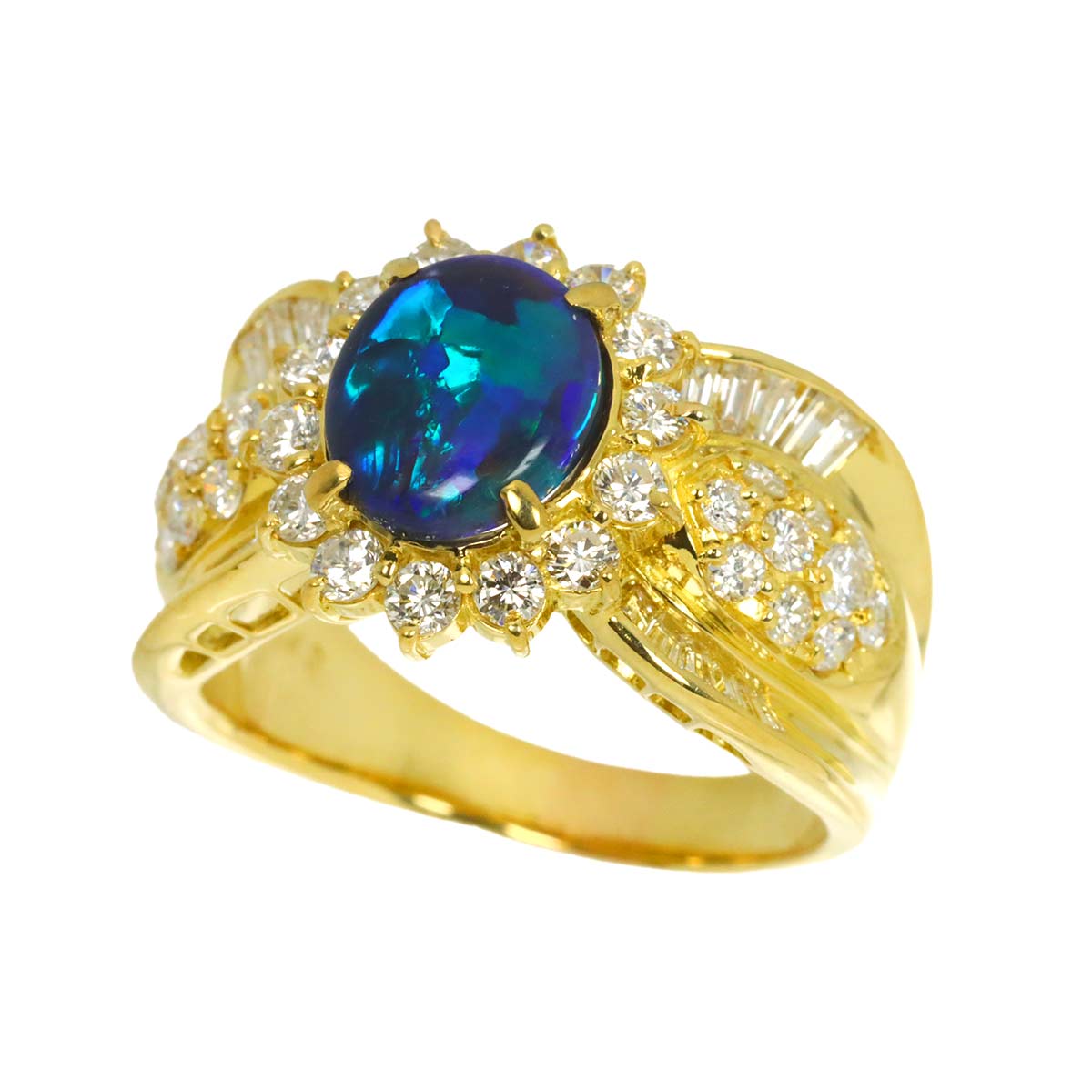 BlackOpal 1.425ct Diamond 1.43ct Ring 18K YG Yellow Gold 750 7.5(US)