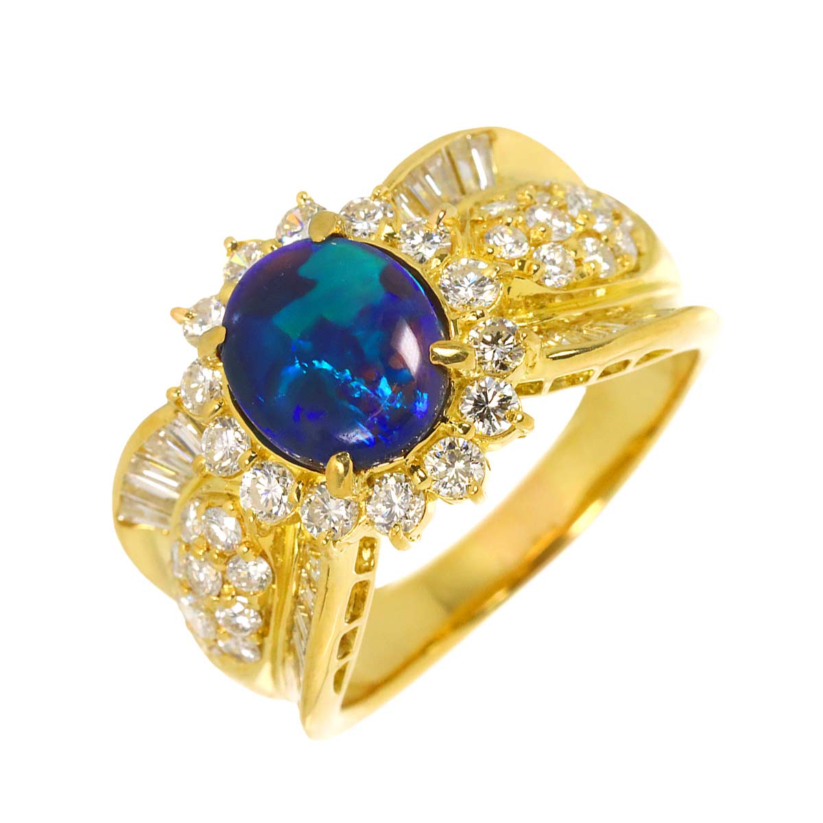 BlackOpal 1.425ct Diamond 1.43ct Ring 18K YG Yellow Gold 750 7.5(US)