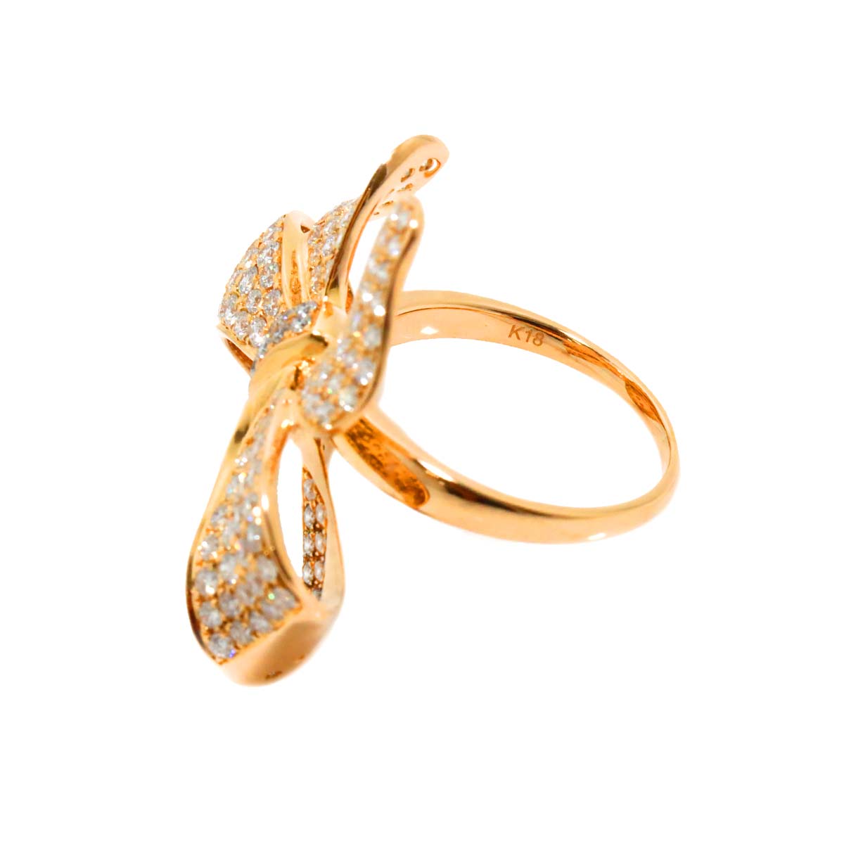 Diamond 2.00ct Ring 18K PG Pink Gold 750 Size6(US)