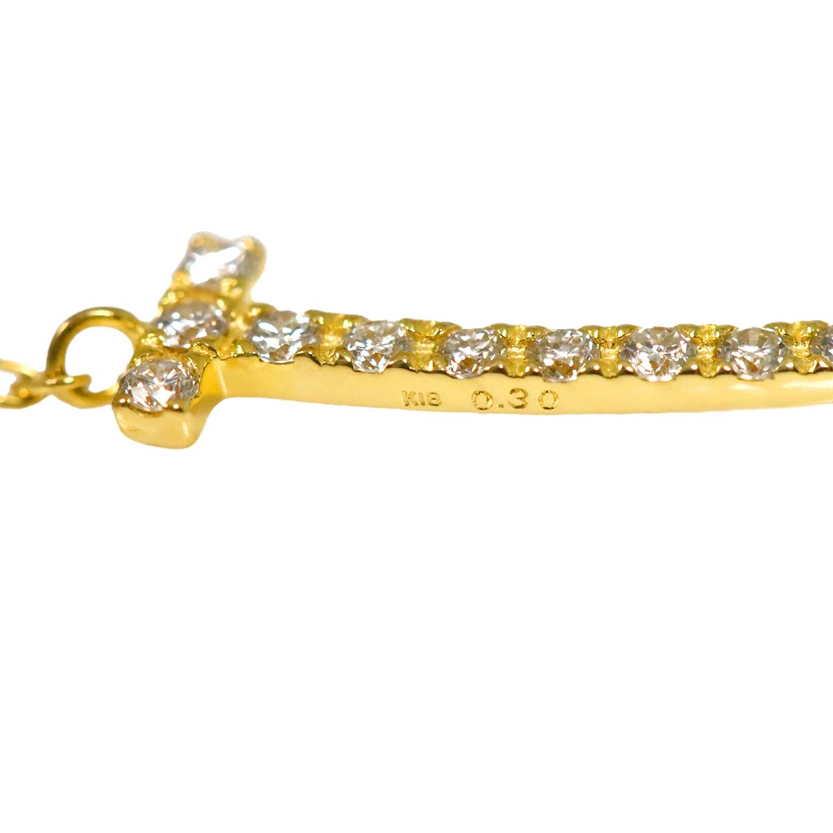 Diamond 0.30ct Necklace 18K YG Yellow Gold 750