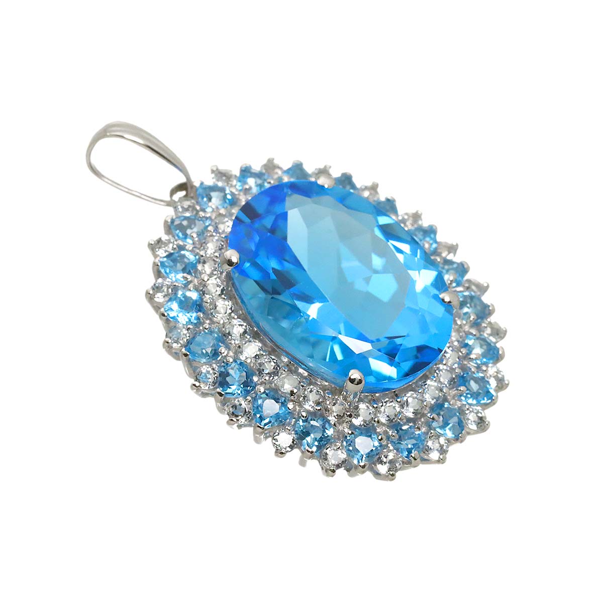 Topaz 25.00ct Pendant Top 14K K18 WG White Gold 585
